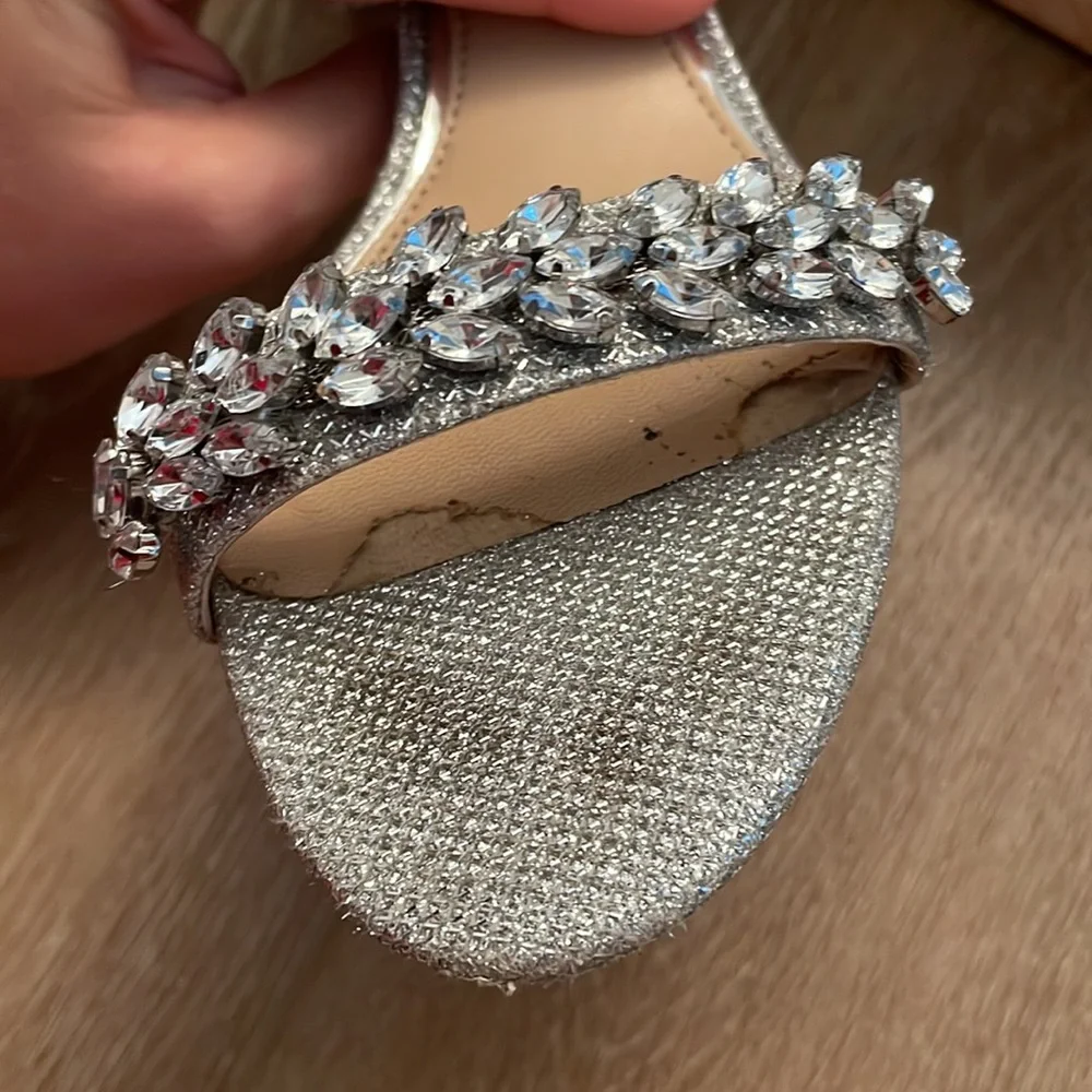 Badgley Mischka Jewel collection silver block heel - Picture 6 of 8